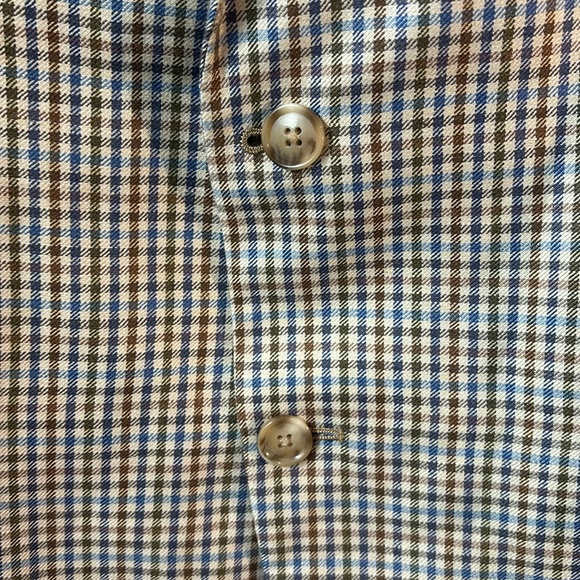 Tommy Hilfiger blue/brown checked blazer. size 42 S Linen Blend in Ex. Co… - Picture 4 of 8
